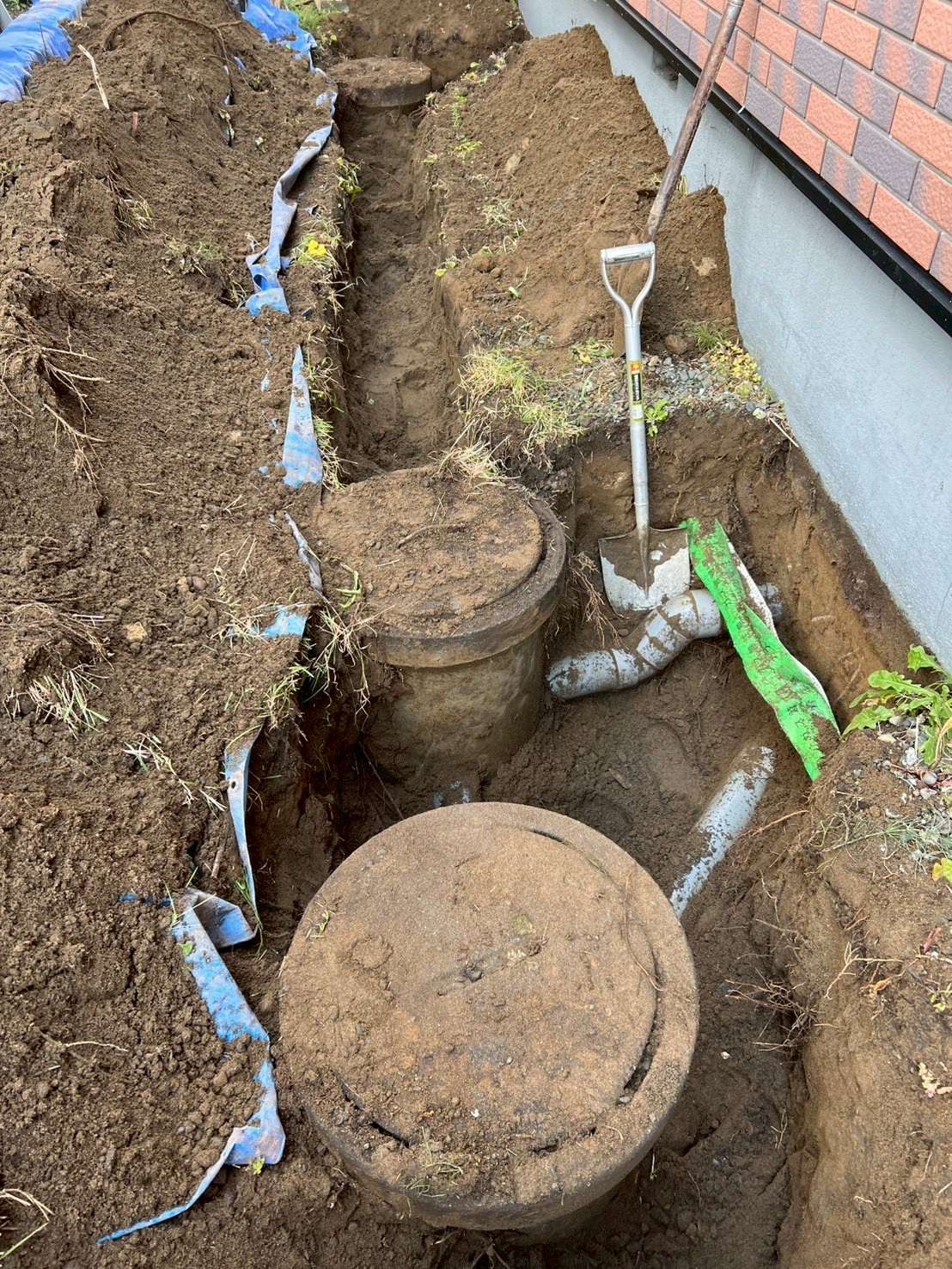 外部コンクリート桝からエンビ桝交換